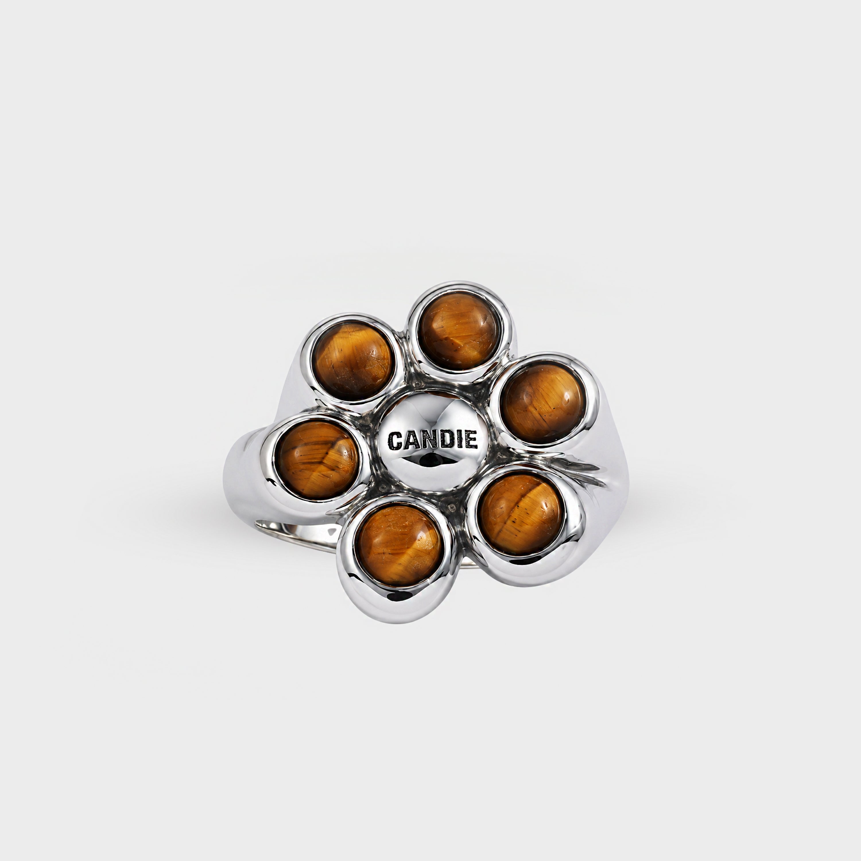 GEMSTONE FLOWER RING
