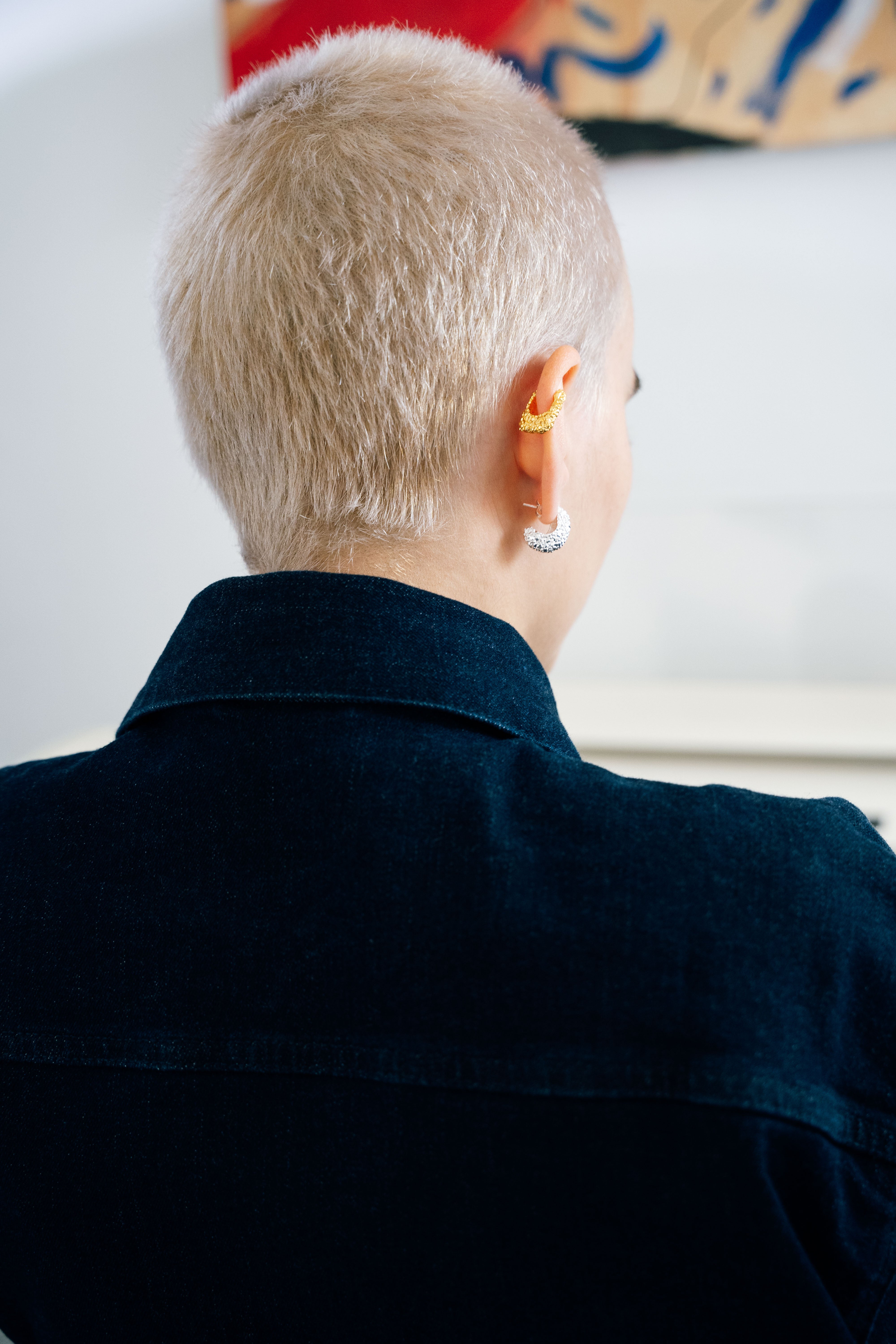Textured Single Earring